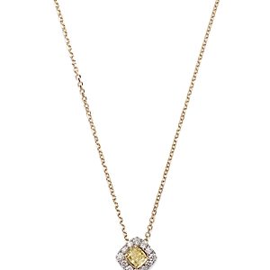 Bloomingdale's White & Yellow Diamond Halo Pendant Necklace in 14K White & Yellow Gold, 0.50 ct. t.w. - 100% Exclusive- 4426117