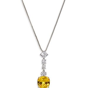 Nadri Soleil Cubic Zirconia & Nano Crystal Lariat Necklace in Silver Plated, 16-18- 4477763