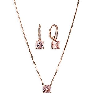 Nadri Bridesmaids Colored Stud Earrings & Pendant Necklace Set- 4477758