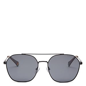 Polaroid Polarized Brow Bar Aviator Sunglasses, 57mm- 4346784