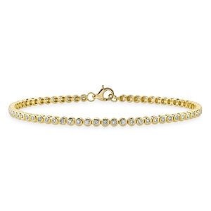 Moon & Meadow 14K Yellow Gold Diamond Mini Bezel Tennis Bracelet - 100% Exclusive- 4475744