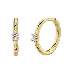Moon & Meadow 14K Yellow Gold Diamond Bezel Huggie Hoop Earrings - 100% Exclusive- 4475754