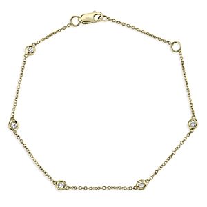 Moon & Meadow 14K Yellow Gold Diamonds by the Yard Diamond Bezel Link Bracelet - 100% Exclusive- 4475724