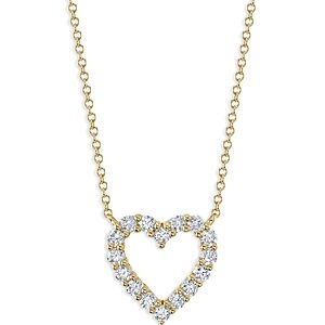 Moon & Meadow 14K Yellow Gold Diamond Heart Pendant Necklace, 16-18 - 100% Exclusive- 4475763