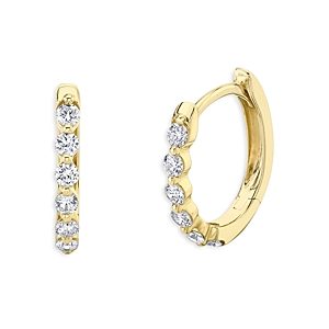 Moon & Meadow 14K Yellow Gold Diamond Oval Hoop Earrings - 100% Exclusive- 4475741