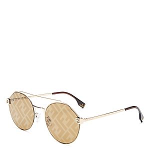 Fendi Brow Bar Round Sunglasses, 55mm- 4482432