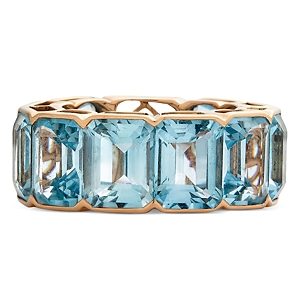Piranesi 18K Rose Gold Pietra Blue Topaz Eternity Ring- 4482106