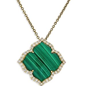 Piranesi 18K Yellow Gold Capri Malachite & Diamond Flower Necklace; 18- 4482100