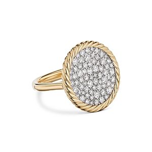 David Yurman 18K Yellow Gold Dy Elements Pave Diamond Ring- 4360748