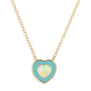 Rachel Reid 14K Yellow Gold Opal Heart Pendant Necklace, 16-20- 4464944