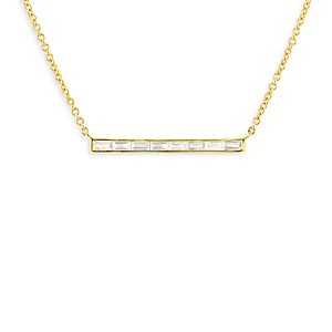 Rachel Reid 14K Yellow Gold Diamond Baguette Bar Necklace, 18- 4464937