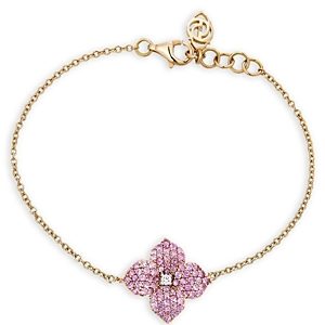 Piranesi 18K Rose Gold Piranesi Flower Pink Sapphire & Diamond Pave Link Bracelet- 4482077