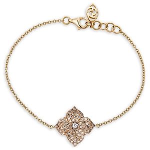 Piranesi 18K Rose Gold Piranesi Flower Champagne & White Diamond Pave Link Bracelet- 4482075
