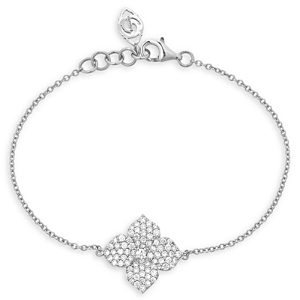 Piranesi 18K White Gold Piranesi Flower Diamond Pave Link Bracelet- 4482073