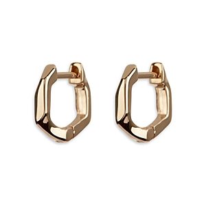 Apres Jewelry 14K Yellow Gold Baby Cuban Link Huggie Hoop Earrings- 4486670