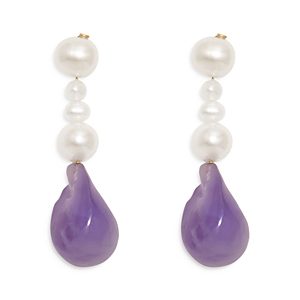 Completedworks Purple Cultured Pearl Drop Earrings- 4479029