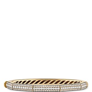 David Yurman 18K Yellow Gold Carlyle Pave Diamond Faceted Bracelet- 4360705
