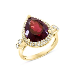 Bloomingdale's Garnet & Diamond Halo Ring in 14K Yellow Gold - 100% Exclusive- 4216063
