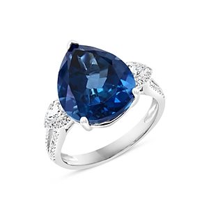 Bloomingdale's London Blue Topaz & Diamond Ring in 14K White Gold - 100% Exclusive- 4216058