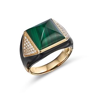 Bloomingdale's Malachite & Diamond Ring in 14K Yellow Gold - 100% Exclusive- 4506829