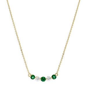 Bloomingdale's Emerald & Diamond Curved Bar Collar Necklace in 14K Yellow Gold - 100% Exclusive- 4500335