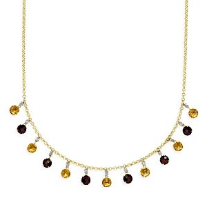 Bloomingdale's Citrine, Garnet & Diamond Droplet Statement Necklace in 14K Yellow Gold, 18 - 100% Exclusive- 4499311