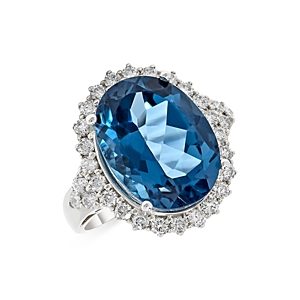 Bloomingdale's Blue Topaz & Diamond Statement Ring in 14K White Gold - 100% Exclusive- 4499314