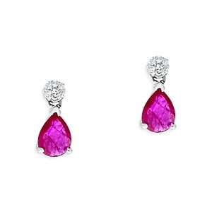 Bloomingdale's Ruby & Diamond Earrings in 14K White Gold - 100% Exclusive- 4500330