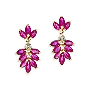 Bloomingdale's Ruby & Diamond Statement Earrings in 14K Yellow Gold - 100% Excluisve- 4500331