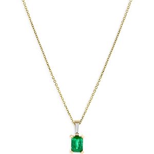 Bloomingdale's Emerald & Diamond Pendant Necklace in 14K Yellow Gold - 100% Exclusive- 4500339
