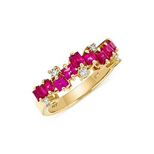 Bloomingdale's Ruby & Diamond Ring in 14K Yellow Gold - 100% Exclusive- 4500343
