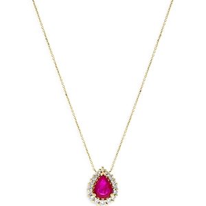Bloomingdale's Ruby & Diamond Halo Pendant Necklace in 14K Yellow Gold, 16 - 100% Exclusive- 4500341