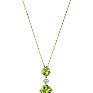 Bloomingdale's Peridot & Diamond Pendant Necklace in 14K Yellow Gold, 16 - 100% Exclusive- 4499313