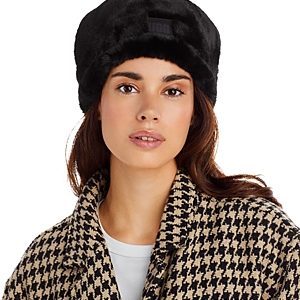 Ugg Faux Fur Beanie with Pom Pom- 4480241