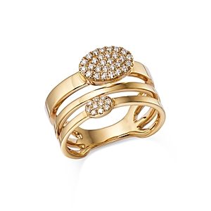 Bloomingdale's Diamond Pave Cluster Multi Row Ring in 14K Yellow Gold, 0.25 ct. t.w. - 100% Exclusive- 4492445