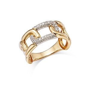 Bloomingdale's Diamond Paperclip Ring in 14K White & Yellow Gold, 0.20 ct. t.w. - 100% Exclusive- 4492442