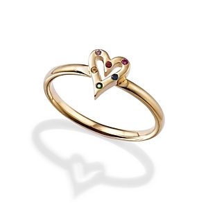 Charmed by Stephanie Gottlieb Multicolor Heart Ring- 4488677