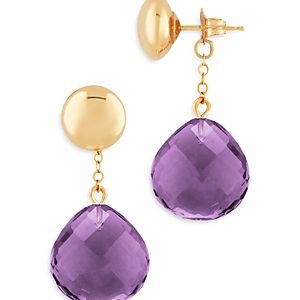 Bloomingdale's Amethyst Front Back Drop Earrings in 14K Yellow Gold - 100% Exclusive- 4514310