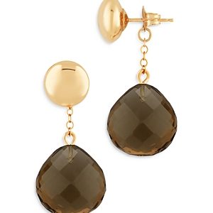 Bloomingdale's Smoky Quartz Front Back Drop Earrings in 14K Yellow Gold - 100% Exclusive- 4514313
