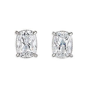 Anabela Chan 18K White Gold Plated Sterling Silver Supernova Simulated Diamond Cushion Wing Stud Earrings- 4508372