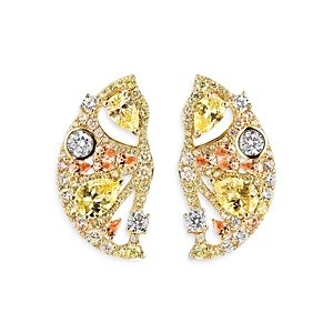 Anabela Chan Forbidden Fruit Multi Simulated Stone Lemon Slice Statement Earrings- 4508347