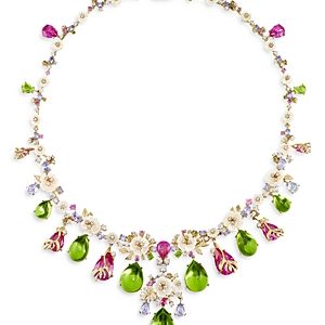 Anabela Chan 18K Yellow Gold Plated Sterling Silver Palms Collection Synthesized Gemstone & Diamond Peridot Paradise Necklace, 16.5- 4508365