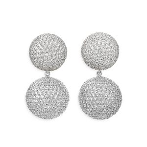 Anabela Chan 18K White Gold Plated Sterling Silver Tutti Frutti Simulated Diamond Bauble Earrings- 4508359