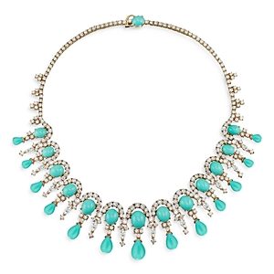 Anabela Chan 18K Yellow Gold Plated Sterling Silver Tutti Frutti Simulated Diamond & Turquoise Necklace, 16.5- 4508376