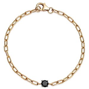 Bloomingdale's Black Diamond Paperclip Link Bracelet in 14K Yellow Gold, 0.50 ct. t.w. - 100% Exclusive- 4499169