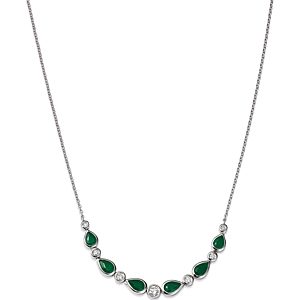Bloomingdale's Emerald & Diamond Collar Necklace in 14K White Gold, 17-18 - 100% Exclusive- 4499149