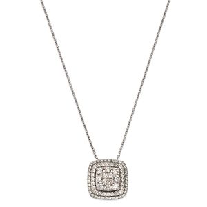 Bloomingdale's Diamond Halo Cluster Pendant Necklace in 14K White Gold, 1.0 ct. t.w. - 100% Exclusive- 4499157