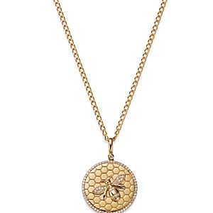 Bloomingdale's Diamond Bumble Bee Disc Pendant Necklace in 14K Yellow Gold, 0.25 ct. t.w. - 100% Exclusive- 4499154