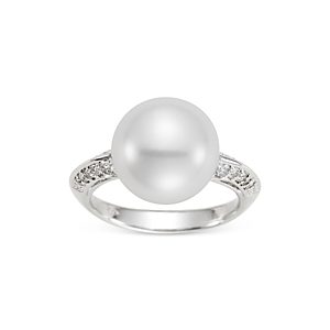 Mastoloni 18K White Gold Cultured Freshwater Pearl & Diamond Statement Ring- 4527629