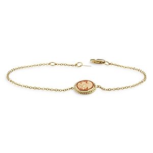 Bloomingdale's Cameo Medallion Link Bracelet in 14K Yellow Gold - 100% Exclusive- 4514314